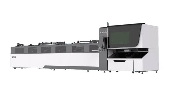GWEIKE GKS-6008TA tube laser in a UK fabrication workshop